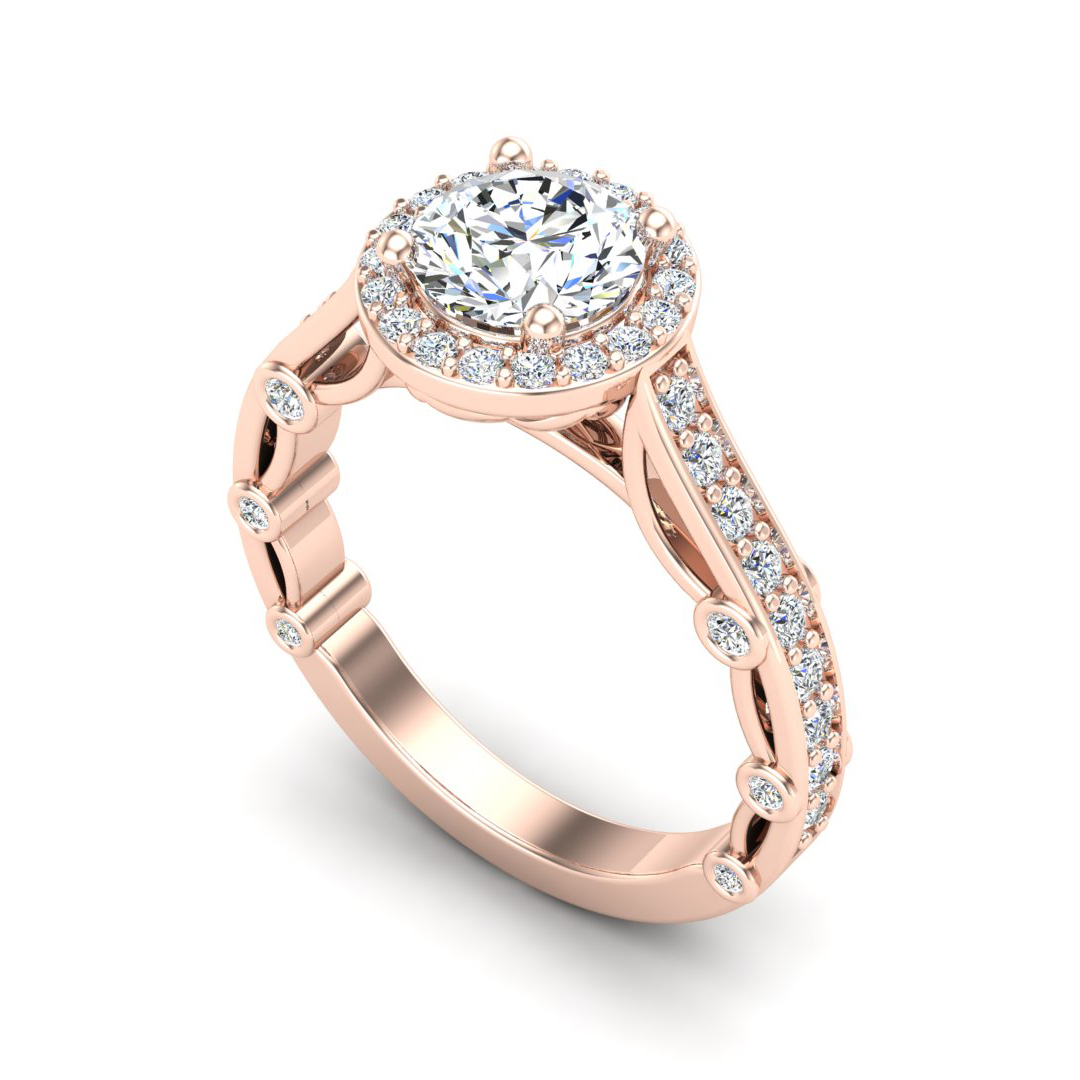 Amina Halo Engagement Ring